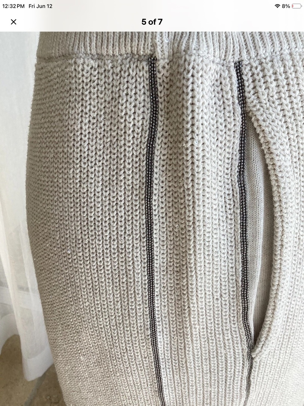 Brunello Cucinelli Sequin-embellished Monilli Tux English Rib Shorts Sz XS - Picture 7 of 8